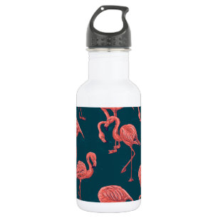 Lebendige Korallen-Flamingo-Muster Edelstahlflasche