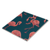 Lebendige Korallen-Flamingo-Muster Fliese (Seite)