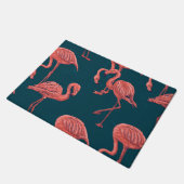 Lebendige Korallen-Flamingo-Muster Fußmatte (Schrägansicht)