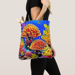 Lebendige Korallenriff-Meereswunder-Kunst Tasche