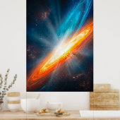 Lebendige Kosmische Galaxie Sci-Fi Orange Blau Poster (Küche)