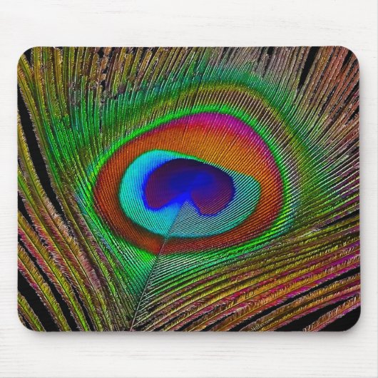 Lebendige Kupfer-Pfauenfeder Mousepad (Vorne)