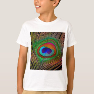 Lebendige Kupfer-Pfauenfeder T-Shirt