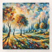 Lebendige Landschaft Glasuntersetzer (Vorderseite)