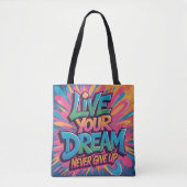 Lebendige "Leb Deinen Traum" Graffiti-Wandkunst Tasche (Vorderseite)