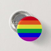 Lebendige, leuchtende Regenbogenstreifen in Farbe  Button (Vorne & Hinten)