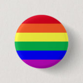 Lebendige, leuchtende Regenbogenstreifen in Farbe  Button (Vorderseite)