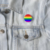 Lebendige, leuchtende Regenbogenstreifen in Farbe  Button (Beispiel)