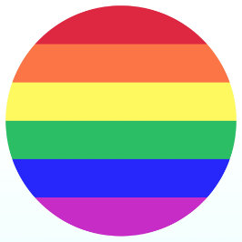 Lebendige, leuchtende Regenbogenstreifen in Farbe  Runder Aufkleber
