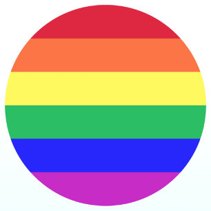 Lebendige, leuchtende Regenbogenstreifen in Farbe Runder Aufkleber