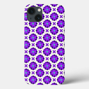 Lebendige lila Blumen und Blattmotive Case-Mate iPhone Hülle