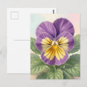 Lebendige lila-gelbe Stiefmütterchen-Blume Botanis Postkarte (Vorne/Hinten)