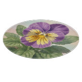 Lebendige lila-gelbe Stiefmütterchen-Blume Botanis Schneidebrett (Ecke)