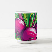Lebendige lila Rüben Pop Art Kaffeetasse (Mittel)