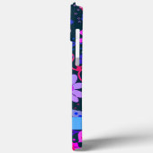 Lebendige Lila Schwarz Moderne Blüte individuell a Case-Mate iPhone Hülle (Rückseite / Links)