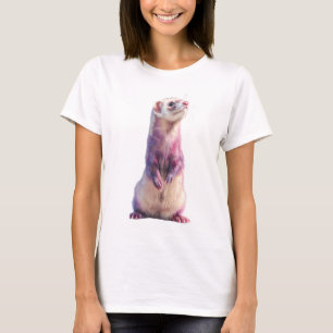 Lebendige lila stehende Frettchen-Illustration Fra T-Shirt