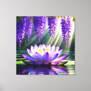 Lebendige Lotusblüte auf Wasser Leinwanddruck