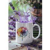 Lebendige Löwenzahn-Wasserfarbe   Kaffeetasse