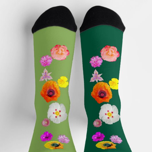Lebendige Luftige Blumen-Design-Socken Socken (Oben)