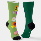 Lebendige Luftige Blumen-Design-Socken Socken (Gewinkelt)