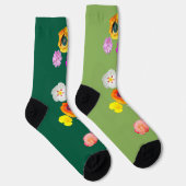 Lebendige Luftige Blumen-Design-Socken Socken (Rechts)