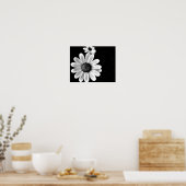 lebendige Makrofotografie mit Schwarzweißfarbe Poster (Küche)