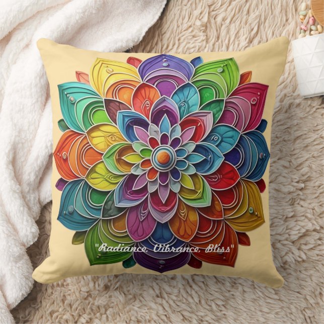 "Lebendige Mandala-Erstellung" Kissen (Decke)