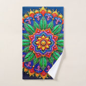 Lebendige Mandala-Kunst Badhandtuch Set (Handtuch)