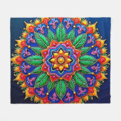 Lebendige Mandala-Kunst Fleecedecke (Vorderseite (Horizontal))