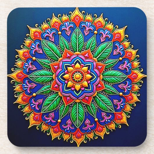 Lebendige Mandala-Kunst Getränkeuntersetzer (Vorderseite)
