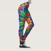 Lebendige Mandala-Kunst Leggings (Rechts)