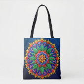 Lebendige Mandala-Kunst Tasche (Vorderseite)