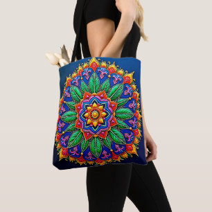 Lebendige Mandala-Kunst Tasche