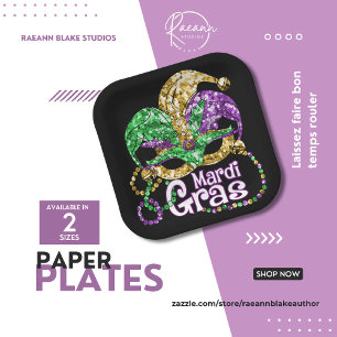 Lebendige Mardi Gras Party Teller aus Papier