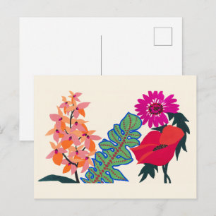Lebendige Maximalistische Boho-Blumengarten-Kunst Postkarte
