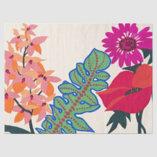Lebendige Maximalistische Boho-Blumengarten-Kunst Seidenpapier