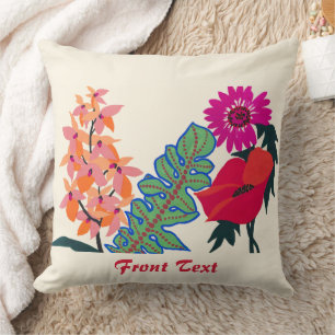 Lebendige Maximalistische Boho Florale Gartenkunst Kissen