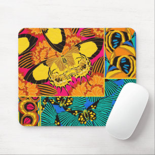 Lebendige Maximalistische Rosa- und Türkis-Schmett Mousepad