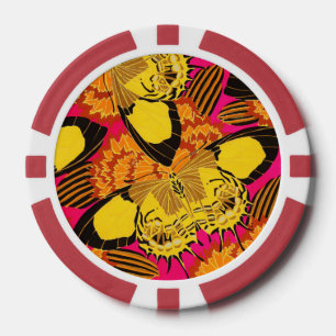 Lebendige Maximalistische Rosa- und Türkis-Schmett Pokerchips