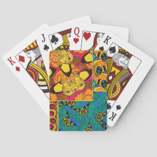 Lebendige maximalistische rosa und türkisfarbene S Spielkarten