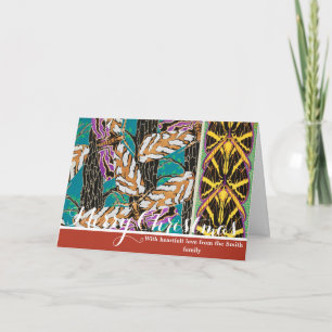 Lebendige maximalistische Teal- und violette Schme Feiertagskarte