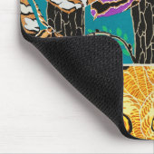 Lebendige maximalistische Teal- und violette Schme Mousepad (Ecke)