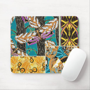 Lebendige maximalistische Teal- und violette Schme Mousepad