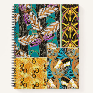 Lebendige maximalistische Teal- und violette Schme Notizblock