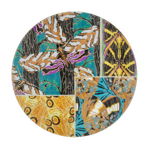 Lebendige maximalistische Teal- und violette Schme Schneidebrett