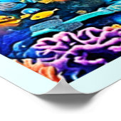 Lebendige Meeresschildkröten-Riff-Kunst Poster (Ecke)