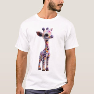 Lebendige Mehrfarbige Baby-Giraffe Künstlerische M T-Shirt