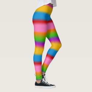 Lebendige mehrfarbige Regenbogen-Verlaufsstreifen Leggings
