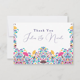 Lebendige mexikanische Fiesta-Regenbogen-Hochzeit