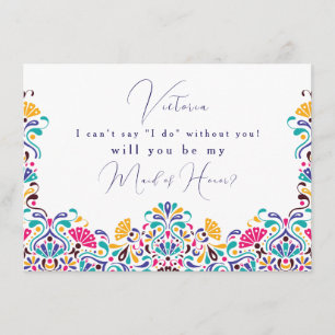 Lebendige mexikanische Fiesta-Regenbogen-Hochzeit Menükarte